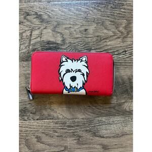 Marc Tetro Westie Red Full Size Wallet Faux Leather